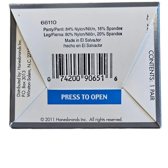 Leggs Sheer Energy Suntan B 9065 Control Top Sheer Toe Pantyhose New In Box NWT - Picture 3 of 6